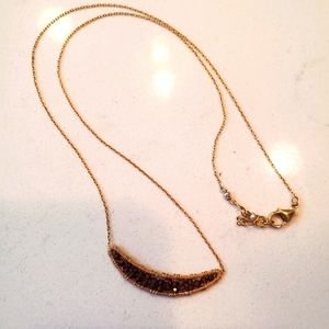 BLUE RUBY Neclace with Red Beads in Pendant 16"